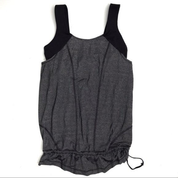 lululemon athletica Tops - Lululemon Drawstring Bottom Top + Built-in Bra EUC